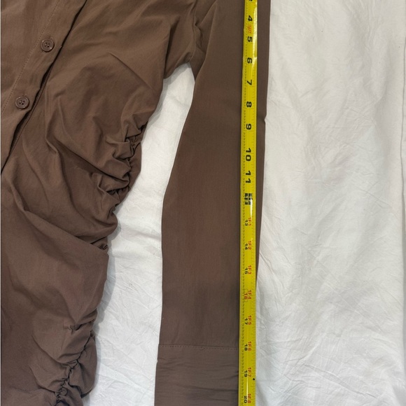 Zara Brown Buttoned Long Sleeve Dress - Picture 7 of 12